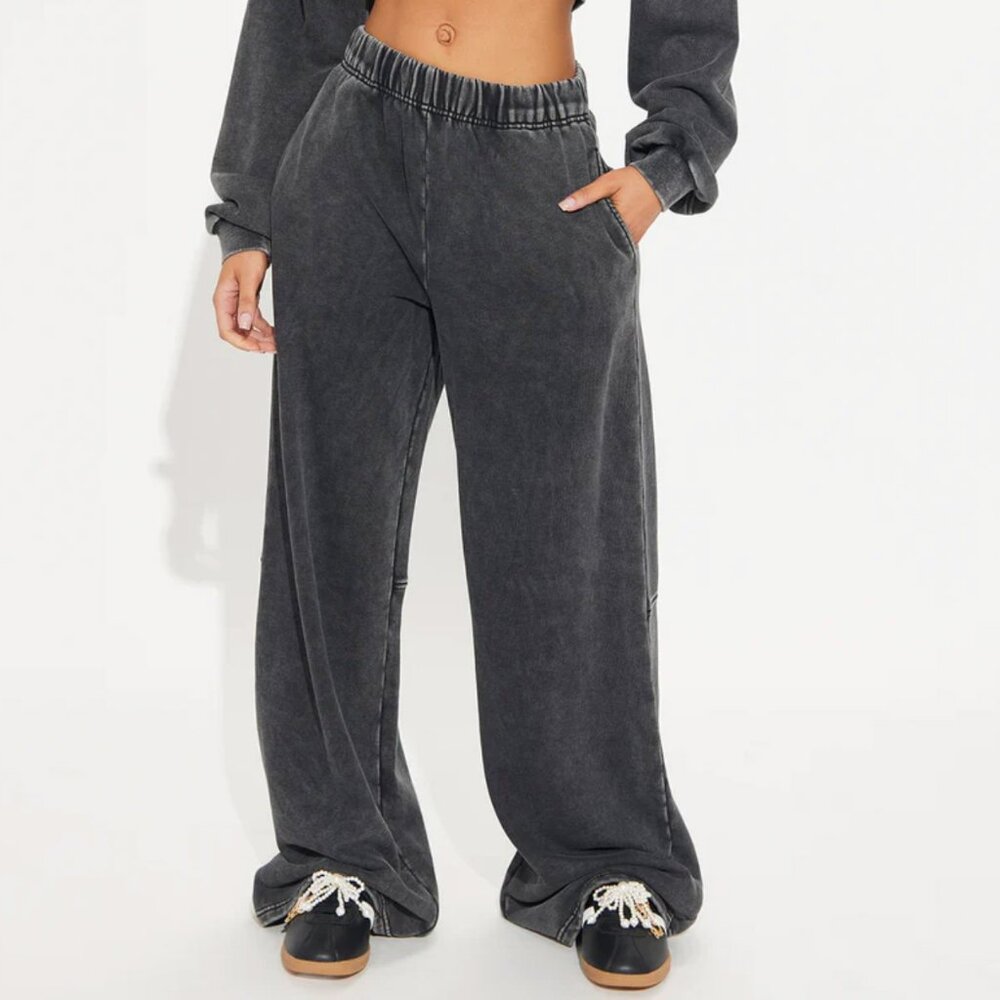 Fashion Nova Washed Look Grey Jog Lounge Pants